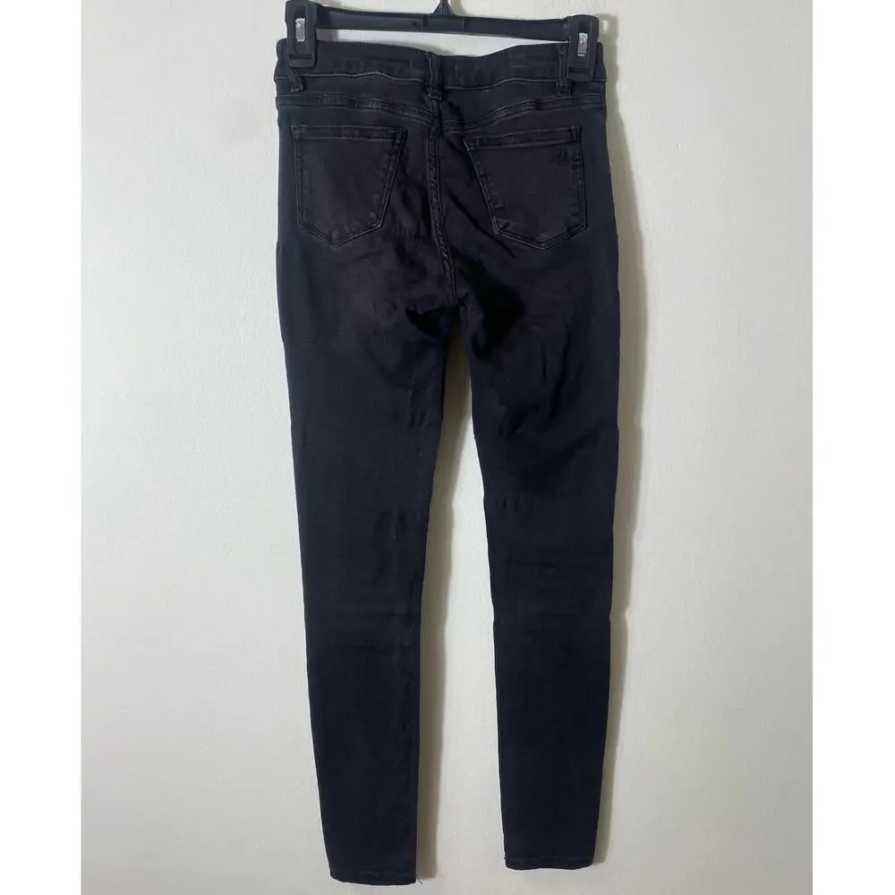 Girls DL1961 Faded Black Moto Skinny Jeans Sz 12